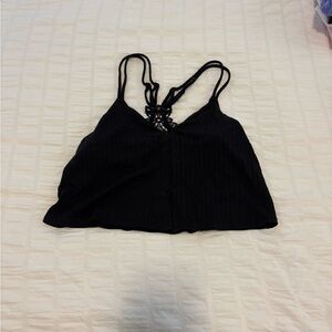 Black Strappy Crop Top